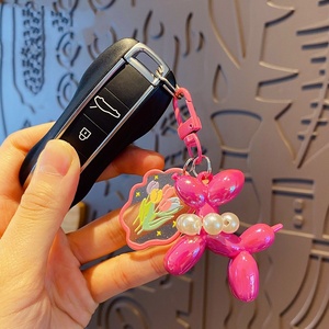 Wholesale Fashion PVC 3D Cartoon Pearl Puppy Beaded Bubble <strong>Dog</strong> <strong>Keyring</strong> Charm Colorful Balloon <strong>Dog</strong> Keychain - Product Image 4