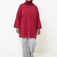 Vêtements de sport musulmans, vêtements de sport islamiques, tenue de sport pour femmes, hijab, t-shirt bordeaux
