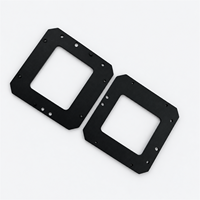 Pièces d'adaptation OEM personnalisées en aluminium anodisé noir usiné CNC pour cadre de fixation de lentille carrée