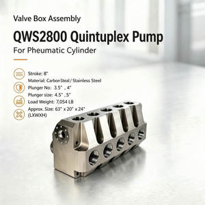ชุดประกอบกล่องวาล์วปั๊มควินทูเพล็กซ์ QWS2800 แบบ 8 จังหวะ ทำจากเหล็กกล้าคาร์บอนและสแตนเลส พร้อมลูกสูบขนาด 3.5 และ 4 นิ้ว สำหรับกระบอกลม - Product Image 1