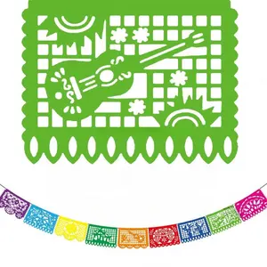 6 confezioni di striscioni messicani Cinco de Mayo decorazioni per feste grande stendardo Fiesta a tema messicano in Papel Picado in feltro