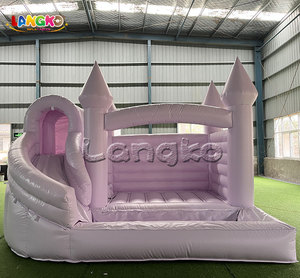 Château gonflable dôme Pastel avec toboggan aquatique et piscine pour enfants - Product Image 4