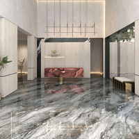 Carrelage intérieur en porcelaine microcristalline de luxe Carrelage en marbre gris foncé Carrelages décoratifs pour murs et sols du salon