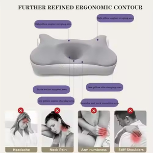 Oreiller cervical ergonomique en mousse à mémoire de forme, soulagement des douleurs cervicales pour les dormeurs latéraux et les personnes souffrant de maux de nuque, pour la maison - Product Image 4
