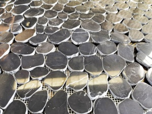 Mosaik batu kerikil hitam jatuh buatan tangan marmer Cobble tidak beraturan ubin mosaik rusak untuk lantai - Product Image 4