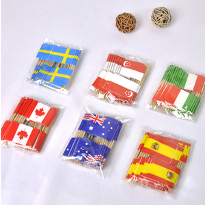 Drapeau National personnalisé pour <span class=keywords><strong>Bar</strong></span> de fête, impression bois de bouleau, cure-dents en bois pour la décoration des aliments, 100 pièces - Product Image 4