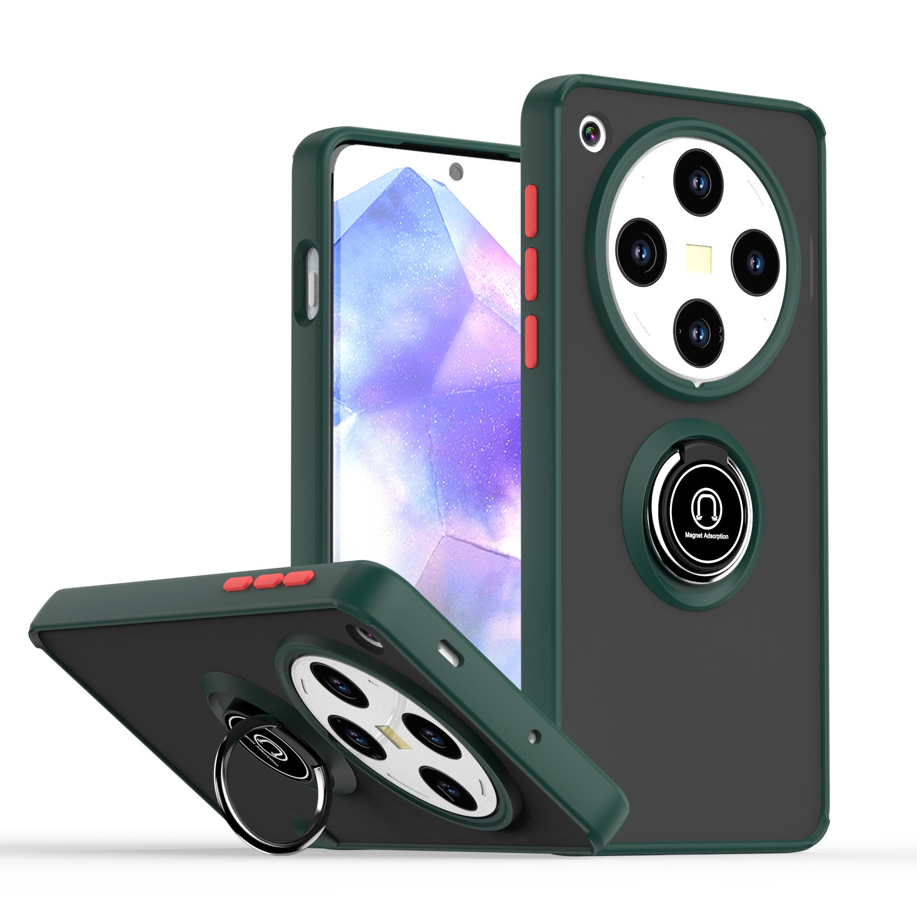 เขียวเข้ม + แดง