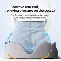 Coussin de siège ergonomique en mousse à mémoire de forme pour soulager les douleurs dorsales, sciatiques et du coccyx, soutien respirant pour le bureau et la voiture