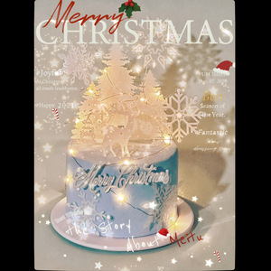 ท็อปเปอร์เค้กอะคริลิค รูปน้ำผึ้งและน้ำตาลหวาน ลายเกล็ดหิมะ กวางเรนเดียร์ ของตกแต่งเค้กคริสต์มาส อุปกรณ์จัดปาร์ตี้ ของตกแต่งเค้ก - Product Image 5