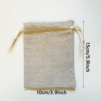 Pochette Cadeau en Coton et Lin Naturel avec Cordon de Serrage 10x15cm, Sac de Rangement Durable, Impression Personnalisée pour Faveurs de Mariage et Articles Ménagers