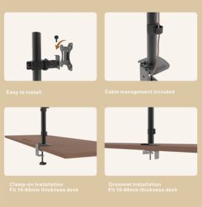 Manufacturer Heavy Duty 15-32 Inches Heigh Adjustable <strong>Monitor</strong> Table Mount For Office Home - Product Image 5