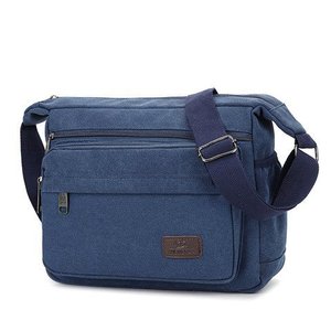 Vintage National Men's Canvas Messenger <b>Bag</b> Large Capacity Rock Striped Decoration Mini Cross Body Strap Fashionable Mixed - Product Image 4