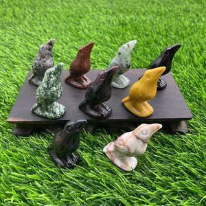 Craquelins de guérison naturels de 5 cm : sculptures d'animaux mignons en pierres précieuses, cadeaux, corbeaux en cristal, pierres de guérison, cranes en cristal - Product Image 1