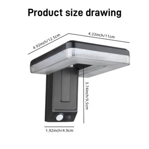 BaiFeng Solar Outdoor Wall Lamp Square <b>Led</b> <b>Light</b> 12V With <b>Motion</b> <b>Sensor</b> For Garden Patio Lighting - Product Image 2