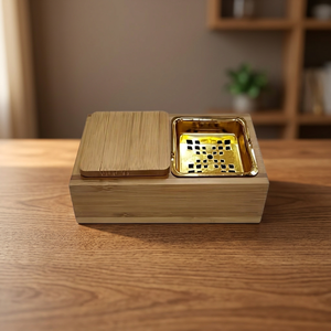 Brûleur d'encens en bambou avec insert métallique, fait main, pour usage aromatique, toutes saisons, décoration Ramadan Aïd, style unique, nouvelle arrivée, dernière collection - Product Image 1