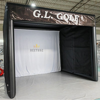 Tente de simulateur de pratique de golf gonflable extérieure hermétique de taille personnalisée Tente à écran blanc gonflable de projecteur de golf