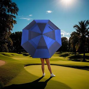 Grandes parapluies de golf bleu marine avec double auvent, design coupe-vent et protection UV pour les sports de plein air - Product Image 5