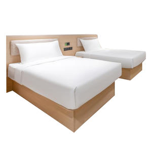 Juego de Muebles de Madera Modernos y Duraderos para Habitaciones de Hotel, Airbnb o Alquiler, con Estructura de Cama, Cabecera y Mesitas de Noche - Product Image 1