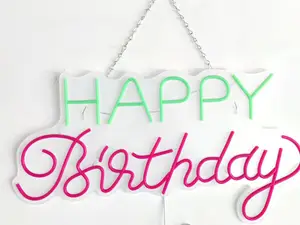 GOLDMORE1 buon compleanno Neon Sign Light Neon buon compleanno Signfor Birthday Party Decoration regalo per bambini (bianco caldo)