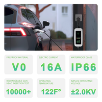 Chargeur EV portable 3,5 kW 16A Type 2, réglable 8A-16A, contrôle par application, IP66, prise Schuko, certifié CE, chargeurs EV mobiles pour la maison