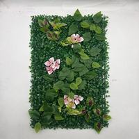 Herbe artificielle d'intérieur verte Décoration murale PE Mur de fleurs tropicales pour restaurant Décoration murale verte d'intérieur Plantes artificielles