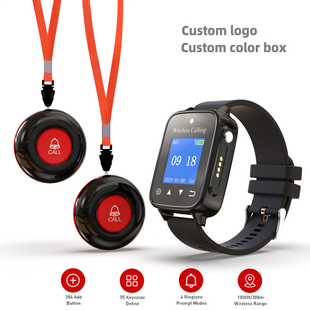 Daytech Wireless Calling System Pagers Waterproof Multifunction Caregiver Wrist SOS Call Buttons for Elderly Personal Alarm