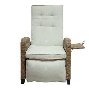 <strong>Garden</strong> Adjustable Angle Thickness <strong>Cushions</strong> <strong>Reclining</strong> Lounge <strong>Chair</strong> Outdoor Hand-Woven Wicker Flip Table Easy Push Back - Product Image 5