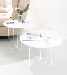 <span class=keywords><strong>Table</strong></span> basse ronde en acrylique transparent, style nordique minimaliste, blanc, diamètre 50 cm 70 cm, pour salon, meubles de maison, fabrication d'usine - Product Image 1