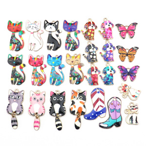 Cartoon <b>Cat</b> Pendant Zinc Alloy Charm Keychain Bag Accessory Unisex DIY Jewelry <b>Gift</b> Yiwu Origin F0176 - Product Image 2
