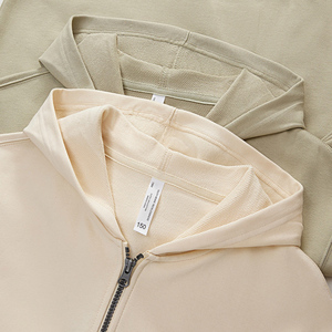 Sudadera con capucha unisex de algodón 100% de 330 GSM, talla EE. UU., con hombros caídos, logotipo personalizado, forro de tela de rizo, cremallera metálica, estilo oversize. - Product Image 4