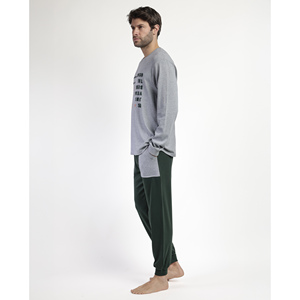 LOIS Casual pijama de dormir con manga larga satén y algodón tejido suave de talla grande logotipo personalizado Den1962 para hombres - Product Image 3