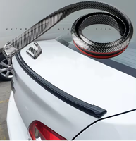 Aileron arrière universel en caoutchouc pour voiture, motif fibre de carbone et noir brillant, becquet de coffre décoratif DIY