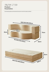 Sofá Modular Compacto <span class=keywords><strong>para</strong></span> Sala de Estar, Sofá Cama de Tela Relleno de Esponja, Plegable Doble, Ideal <span class=keywords><strong>para</strong></span> Descanso en Casa - Product Image 6
