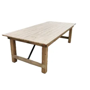 पाइन तह खेत टेबल प्राचीन देहाती ठोस 8 'X 40 ''भोजन कक्ष फर्नीचर घर के फर्नीचर लकड़ी के रेस्तरां टेबल ठोस लकड़ी