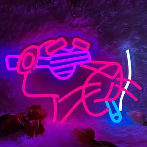 Fast Delivery Unique Custom Wall-Mounted Girls Person Led Neon Sign For Bedroom Home Room Indoor Decor Smoking With Glasses