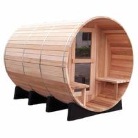 Sauna Barel Luar Ruangan Modern, Ruang Sauna Uap Tradisional Finlandia dari Kayu Cedar Merah untuk Vila Resort, Produsen OEM