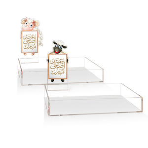 Su misura acrilico arabico trasparente vassoio <span class=keywords><strong>da</strong></span> portata per il succo di vino snack torta cottura cibo-agnello ornamenti decorativi piatto di nozze - Product Image 4