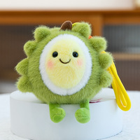 Lot en gros de jouets en peluche en forme de fruits, porte-clés, en coton PP : Melon, Mangoustan, Pêche, Durian, Fruit du Dragon, Poupées en peluche, Jouets pour machines