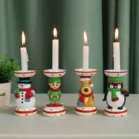 Bougeoir de Noël Artisanat en résine-Décoration de table de vacances, cadeau sur le thème du festival pour les fêtes, articles d'ameublement de bureau