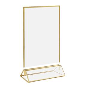 Porte-panneaux et cadres photo double face personnalisables <span class=keywords><strong>en</strong></span> acrylique transparent avec porte-menu transparent pour table de mariage - Product Image 2