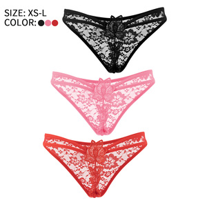 Ropa Interior de Encaje de Cintura Baja y Alta Elasticidad para Mujer, Diseño Floral, Tres Colores Disponibles, OEM ODM, <span class=keywords><strong>Tanga</strong></span> Sexy para Damas - Product Image 2