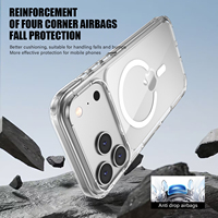 Nouvelle coque de téléphone magnétique transparente pour iPhone 18 Pro Max, anti-jaunissement, antichoc, TPU+PC, protection pour iPhone 18 17 Pro Max