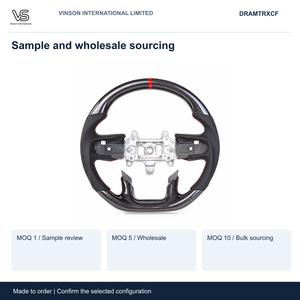 Volant en fibre de carbone pour Dodge Ram 1500, configuration sélectionnée avec centre ouvert DRAMTRXCF - Product Image 5
