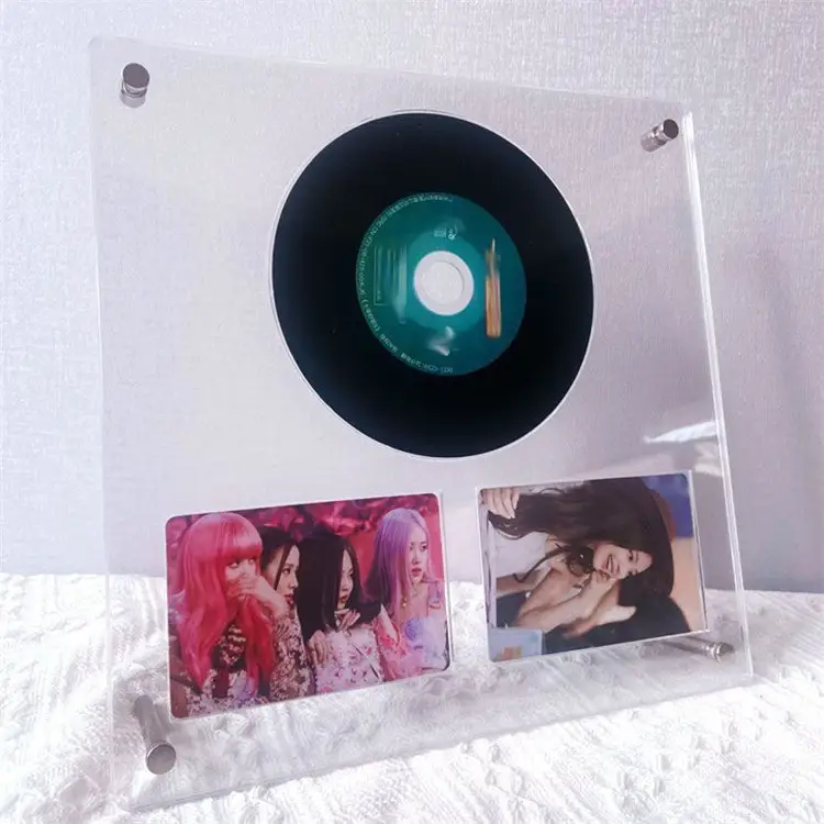 Novo Counter Top Display Armazenamento retangular Acrílico CD Photocard Display Kpop Itens para Kpop Ídolos