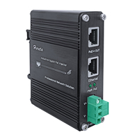Injecteur PoE++ Industriel Durci Hereta, Entrée 12-48VDC, Montage Mural sur Rail DIN, Connectant les Appareils PoE IEEE 802.3 Bt (95W)