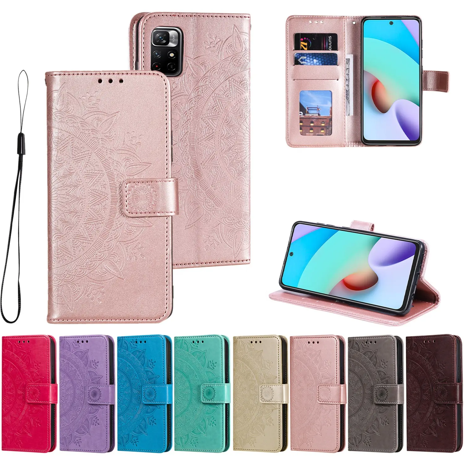 Embossing Leather PU Wallet Case Card Slots Flip Cover Case For Samsung Galaxy A 52 A72 S21 S20 Ultra NOTE 20 ultra