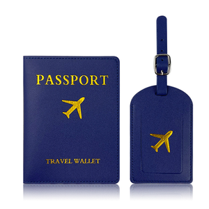 Etiquette de bagage en cuir PU pour femmes et hommes Etiquette d'identification de valise Bagages Sac d'embarquement Etiquette Nom ID Adresse Titulaire Accessoires de voyage - Product Image 1