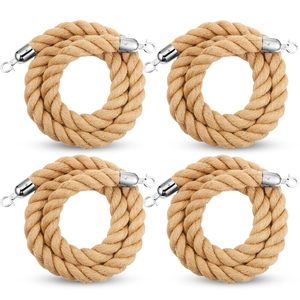 <span class=keywords><strong>Corde</strong></span> torsadée en jute robuste en <span class=keywords><strong>chanvre</strong></span> Barrière de ligne de file d'attente de 6 pieds pour les cinémas et les grandes ouvertures d'hôtels - Product Image 3