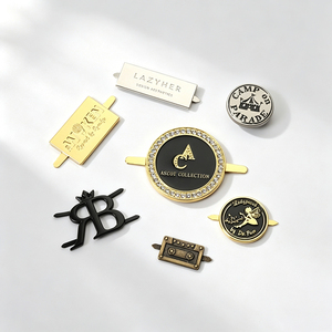 Custom Engraving Metal <b>Name</b> Tags Private Brand Sewable Metal Logo Plates Decorative Metal <b>Labels</b> for Bags & Garments - Product Image 3