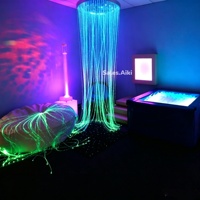 Équipement sensoriel LED coloré pour autisme : cascade de fibres optiques, queues de fibres optiques, thérapie tactile, pour besoins spéciaux